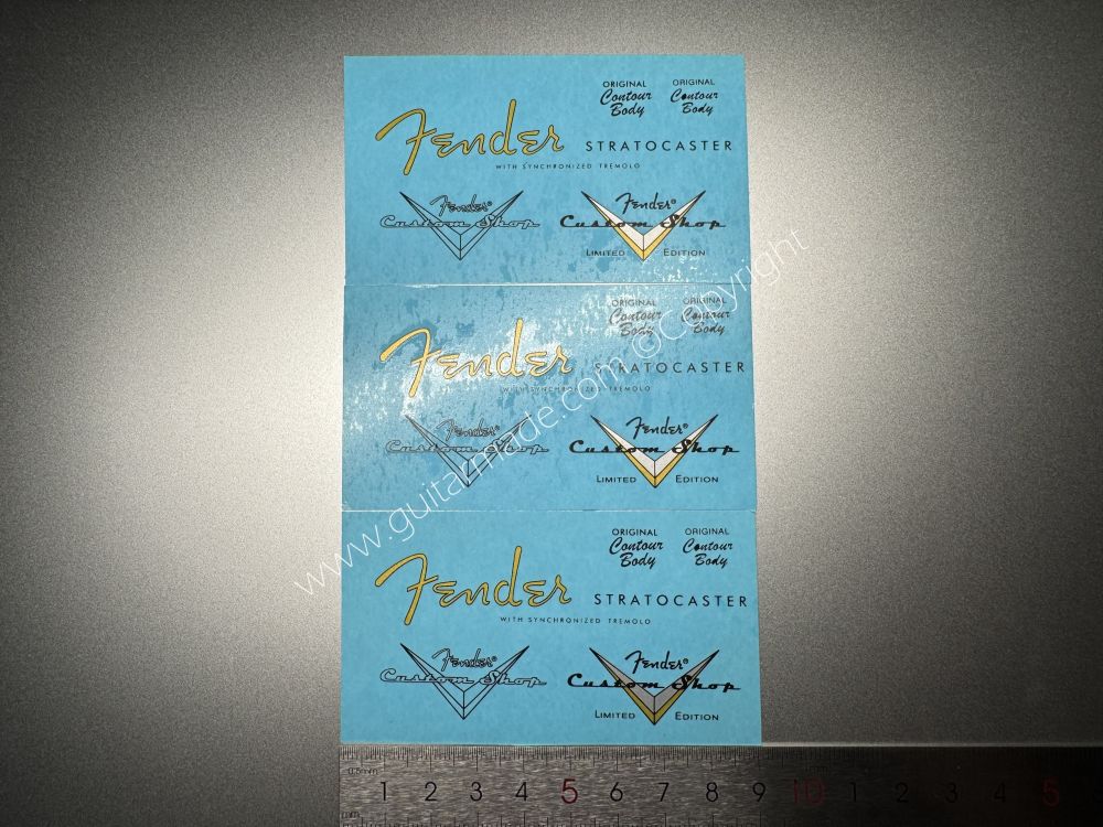 SHIP FROM CHINA !! SILVER FENDER STRATOCASTER Guitar Metallic ink Neck Headstock Decals Sticker