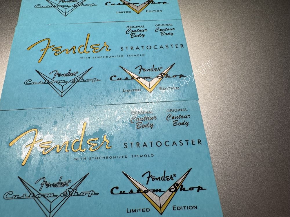 SHIP FROM CHINA !! SILVER FENDER STRATOCASTER Guitar Metallic ink Neck Headstock Decals Sticker