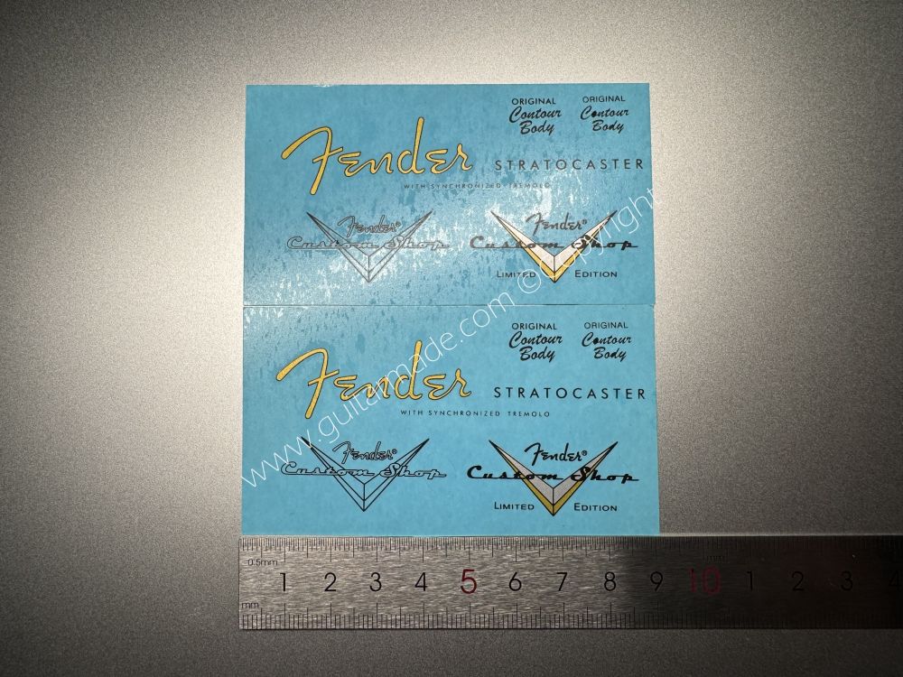 SHIP FROM CHINA !! SILVER FENDER STRATOCASTER Guitar Metallic ink Neck Headstock Decals Sticker