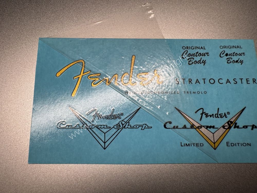 SHIP FROM CHINA !! SILVER FENDER STRATOCASTER Guitar Metallic ink Neck Headstock Decals Sticker