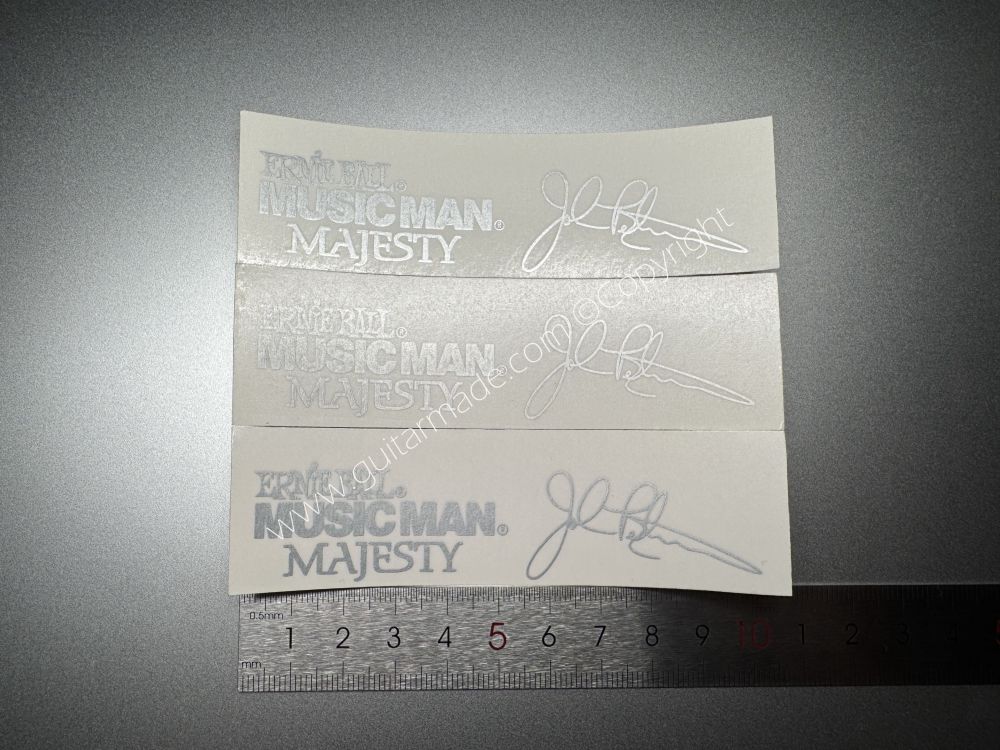SHIP FROM CHINA !! ERNIE BALL MUSICMAN MAJESTY Guitar Metallic ink Neck Headstock Decals Sticker