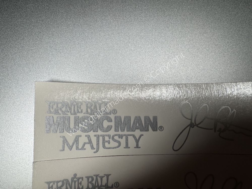SHIP FROM CHINA !! ERNIE BALL MUSICMAN MAJESTY Guitar Metallic ink Neck Headstock Decals Sticker
