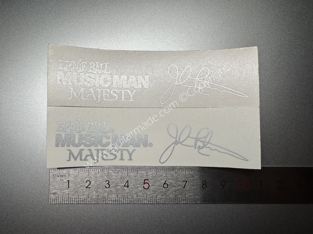 SHIP FROM CHINA !! ERNIE BALL MUSICMAN MAJESTY Guitar Metallic ink Neck Headstock Decals Sticker