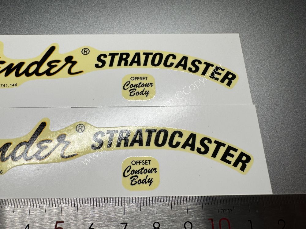 SHIP FROM CHINA !! RETRO FENDER STRATOCASTER BASS Guitar Metallic ink Neck Headstock Decals Sticker 028