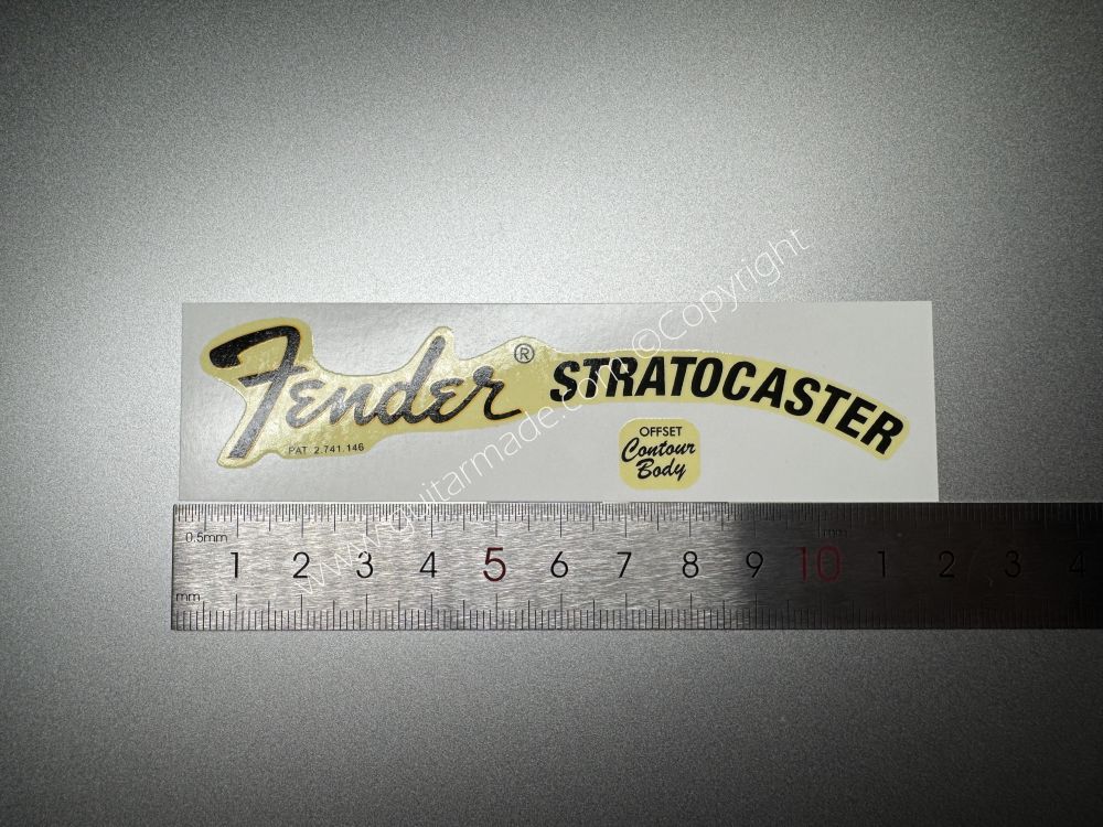 SHIP FROM CHINA !! RETRO FENDER STRATOCASTER BASS Guitar Metallic ink Neck Headstock Decals Sticker 028