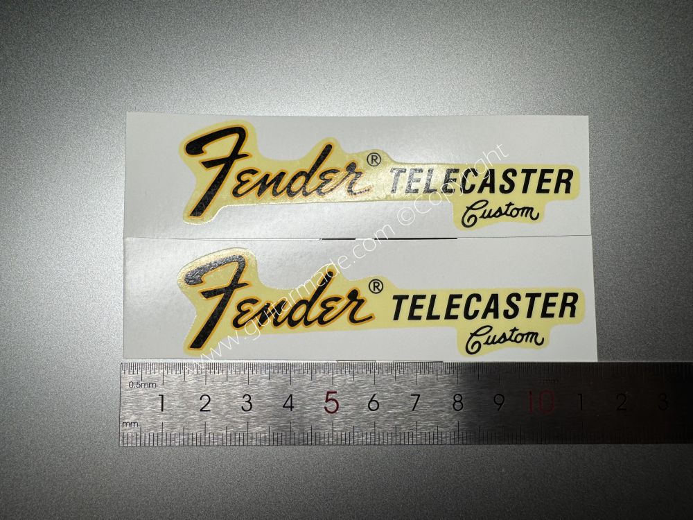 SHIP FROM CHINA !! RETRO FENDER TELECASTER CUSTOM BASS Guitar Metallic ink Neck Headstock Decals Sticker 028