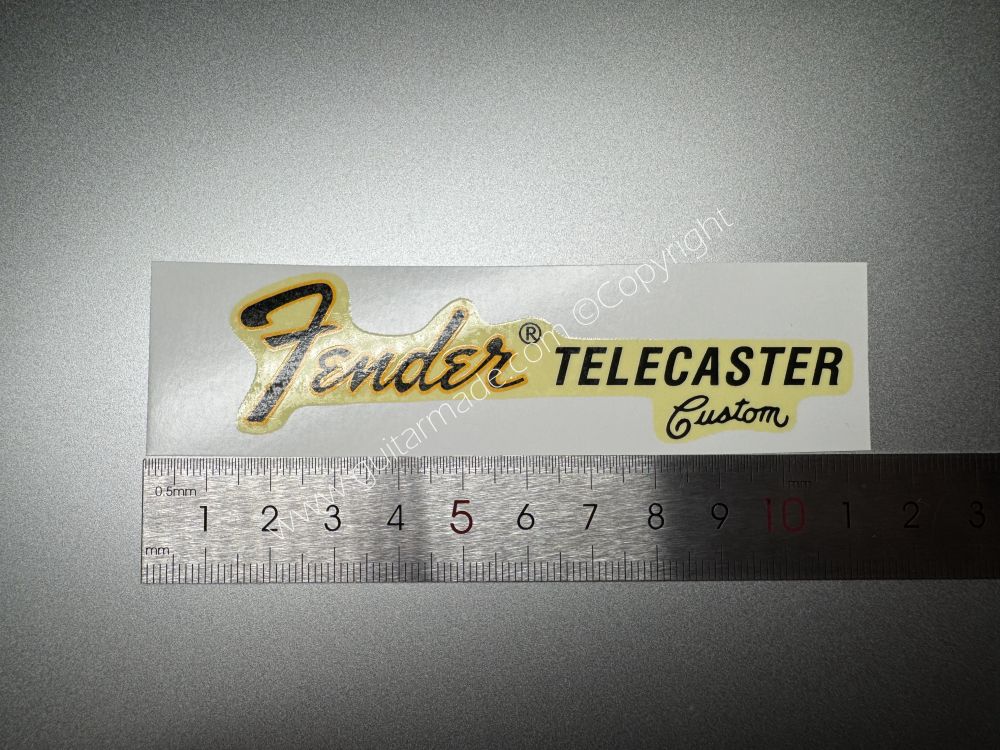 SHIP FROM CHINA !! RETRO FENDER TELECASTER CUSTOM BASS Guitar Metallic ink Neck Headstock Decals Sticker 028