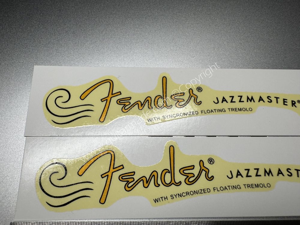 SHIP FROM CHINA !! RETRO FENDER JAZZMASTER BASS Guitar Metallic ink Neck Headstock Decals Sticker 028