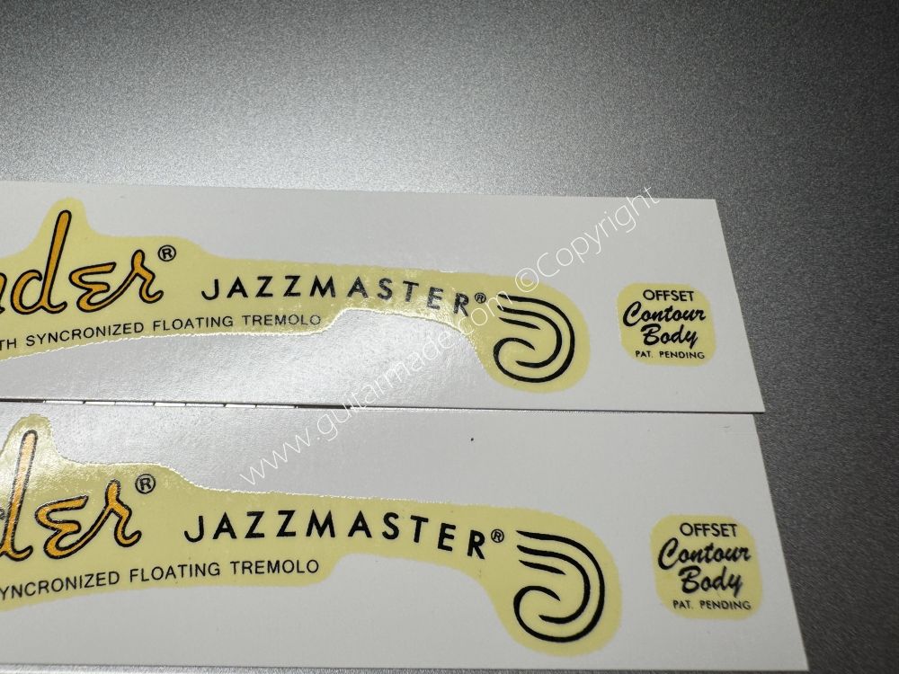 SHIP FROM CHINA !! RETRO FENDER JAZZMASTER BASS Guitar Metallic ink Neck Headstock Decals Sticker 028