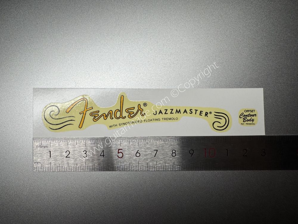 SHIP FROM CHINA !! RETRO FENDER JAZZMASTER BASS Guitar Metallic ink Neck Headstock Decals Sticker 028