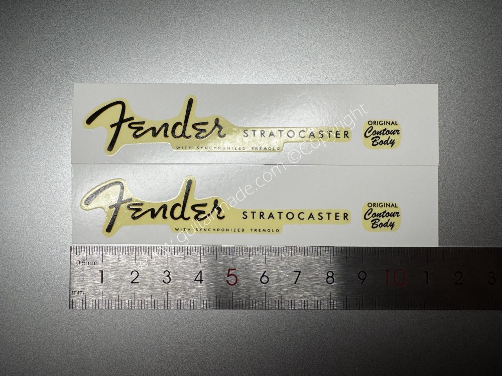 SHIP FROM CHINA !! RETRO FENDER STRATOCASTER BASS Guitar Metallic ink Neck Headstock Decals Sticker 028