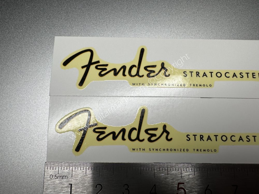 SHIP FROM CHINA !! RETRO FENDER STRATOCASTER BASS Guitar Metallic ink Neck Headstock Decals Sticker 028