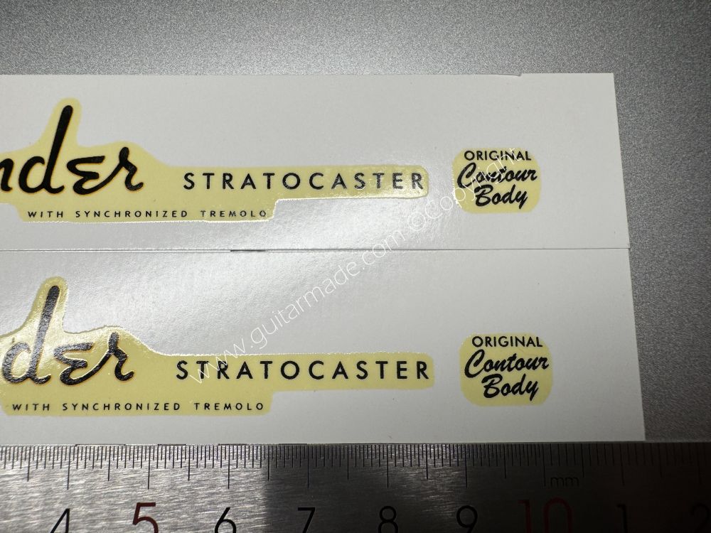 SHIP FROM CHINA !! RETRO FENDER STRATOCASTER BASS Guitar Metallic ink Neck Headstock Decals Sticker 028