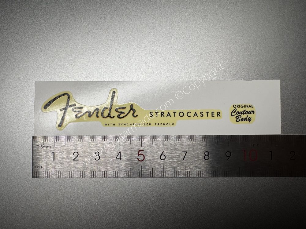 SHIP FROM CHINA !! RETRO FENDER STRATOCASTER BASS Guitar Metallic ink Neck Headstock Decals Sticker 028