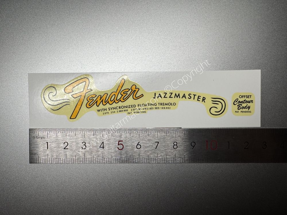 SHIP FROM CHINA !! RETRO FENDER JAZZMASTER BASS Guitar Metallic ink Neck Headstock Decals Sticker 028