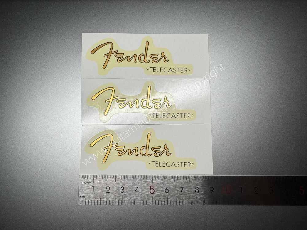 SHIP FROM CHINA !! RETRO FENDER TELECASTER BASS Guitar Metallic ink Neck Headstock Decals Sticker 028