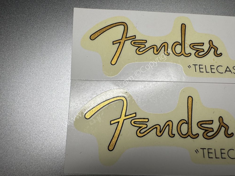 SHIP FROM CHINA !! RETRO FENDER TELECASTER BASS Guitar Metallic ink Neck Headstock Decals Sticker 028