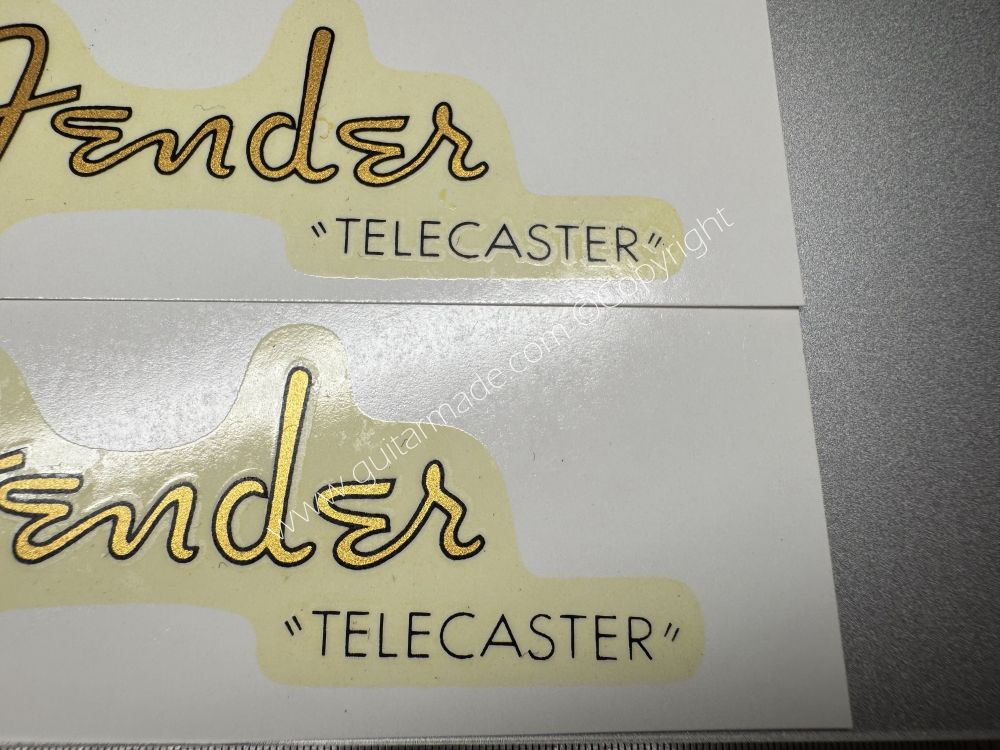 SHIP FROM CHINA !! RETRO FENDER TELECASTER BASS Guitar Metallic ink Neck Headstock Decals Sticker 028