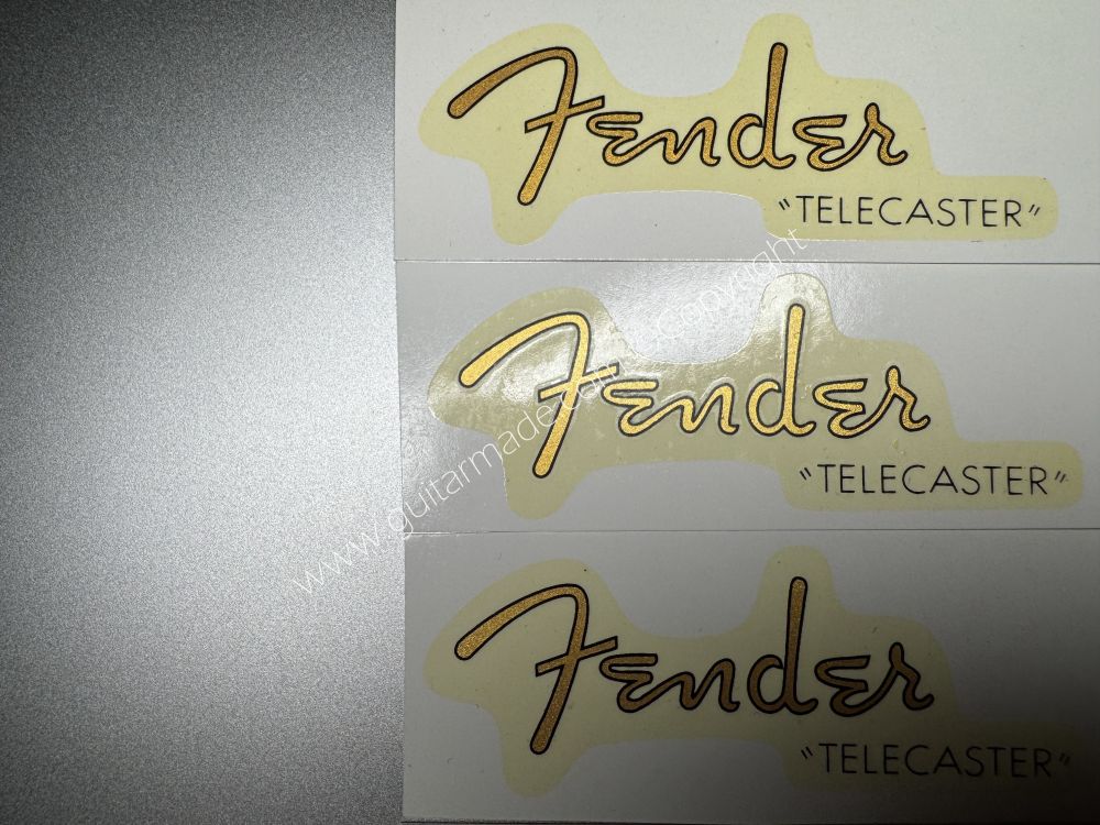SHIP FROM CHINA !! RETRO FENDER TELECASTER BASS Guitar Metallic ink Neck Headstock Decals Sticker 028