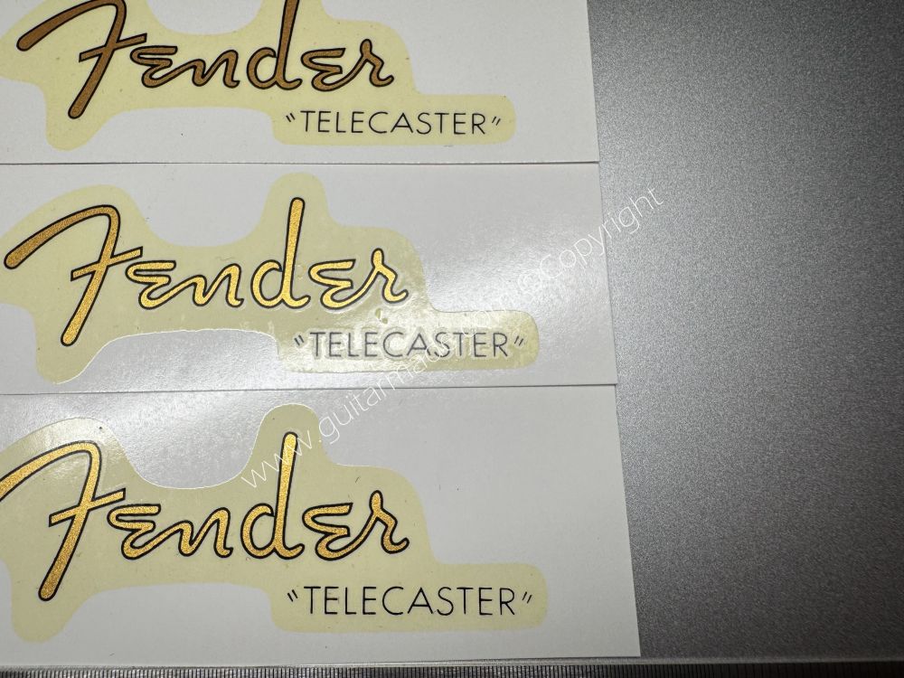 SHIP FROM CHINA !! RETRO FENDER TELECASTER BASS Guitar Metallic ink Neck Headstock Decals Sticker 028