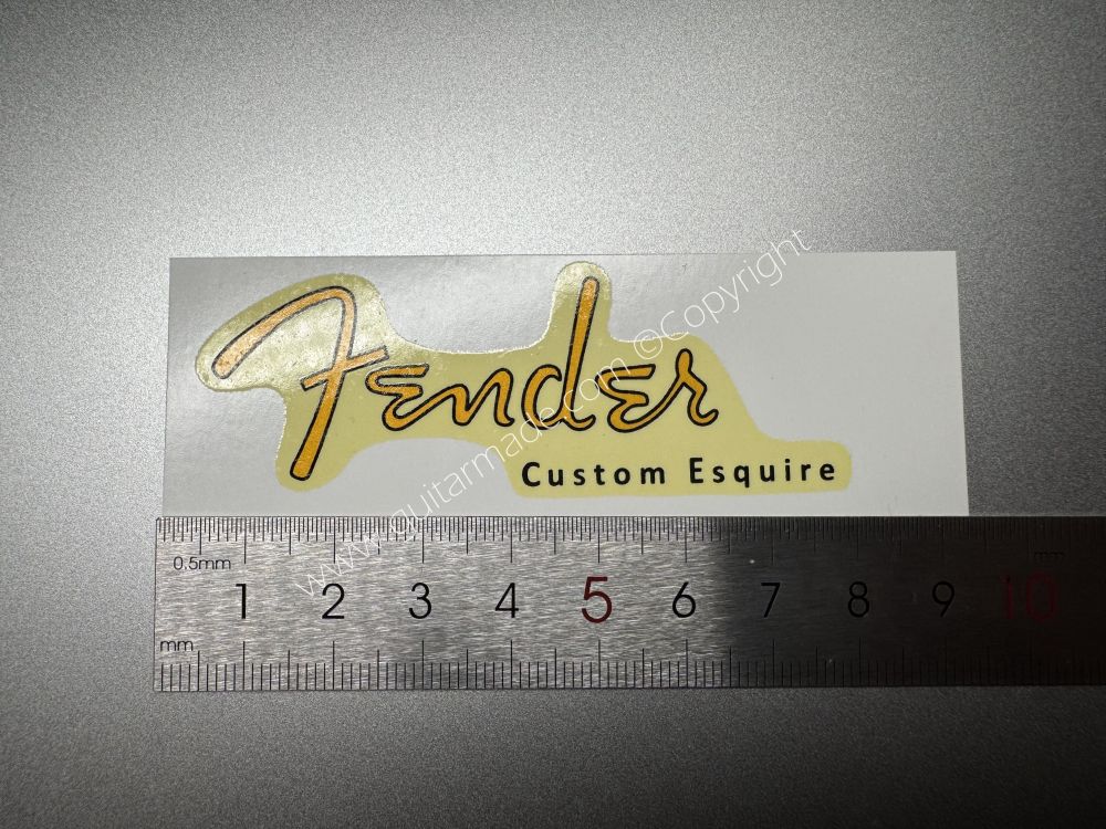 SHIP FROM CHINA !! RETRO FENDER CUSTOM ESQUIRE BASS Guitar Metallic ink Neck Headstock Decals Sticker 028