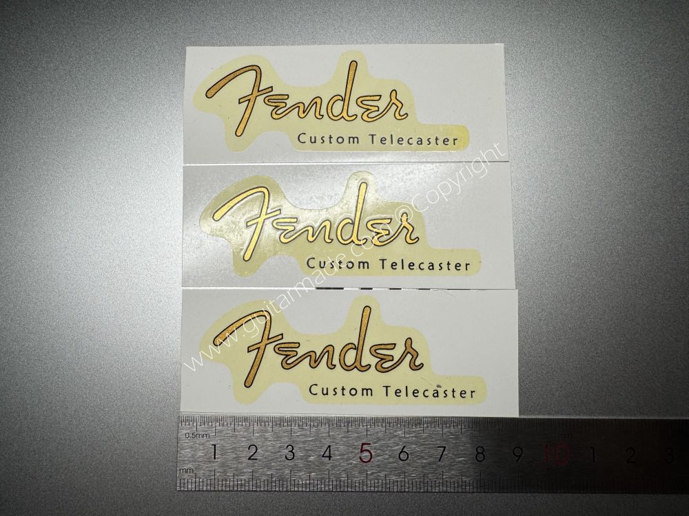 SHIP FROM CHINA !! RETRO FENDER CUSTOM TELECASTER BASS Guitar Metallic ink Neck Headstock Decals Sticker 028