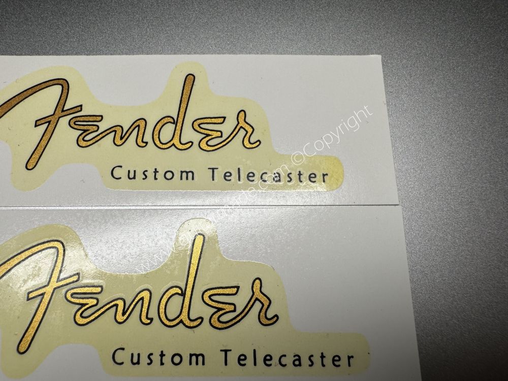 SHIP FROM CHINA !! RETRO FENDER CUSTOM TELECASTER BASS Guitar Metallic ink Neck Headstock Decals Sticker 028