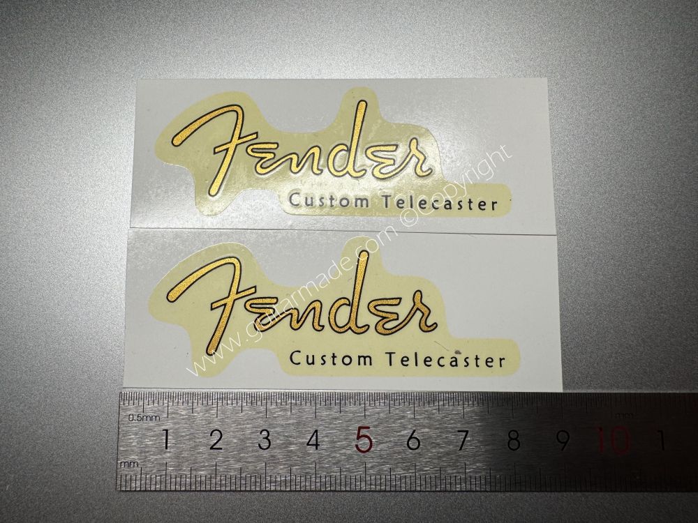 SHIP FROM CHINA !! RETRO FENDER CUSTOM TELECASTER BASS Guitar Metallic ink Neck Headstock Decals Sticker 028