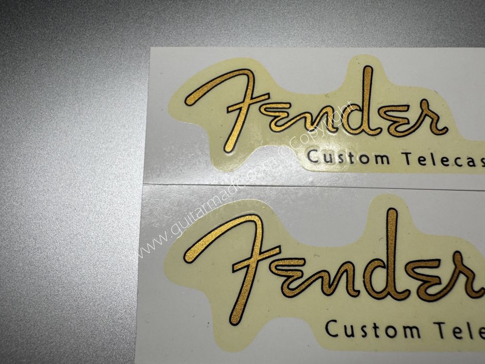 SHIP FROM CHINA !! RETRO FENDER CUSTOM TELECASTER BASS Guitar Metallic ink Neck Headstock Decals Sticker 028