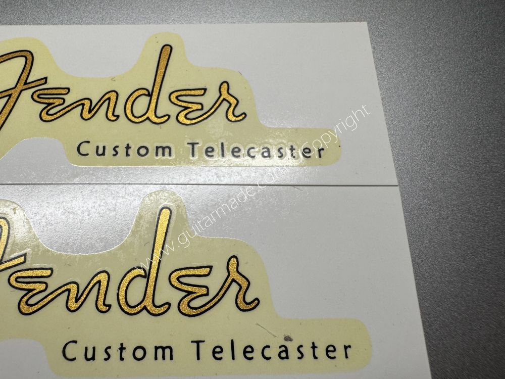 SHIP FROM CHINA !! RETRO FENDER CUSTOM TELECASTER BASS Guitar Metallic ink Neck Headstock Decals Sticker 028