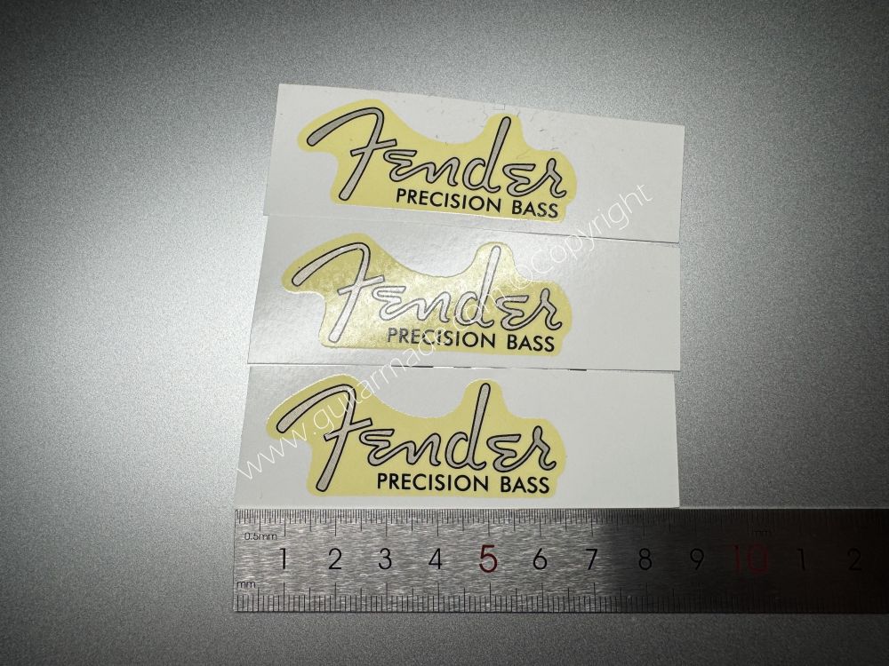 SHIP FROM CHINA !! RETRO FENDER PRECISION BASS Guitar Metallic ink Neck Headstock Decals Sticker 028