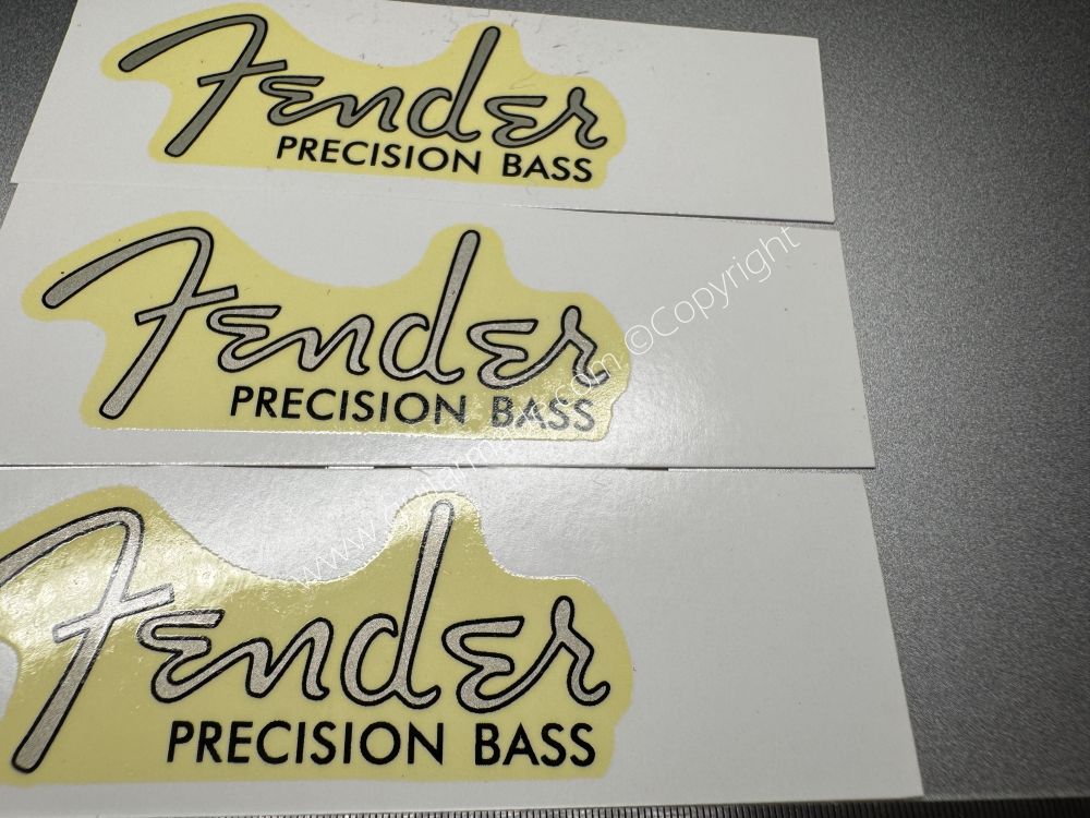 SHIP FROM CHINA !! RETRO FENDER PRECISION BASS Guitar Metallic ink Neck Headstock Decals Sticker 028