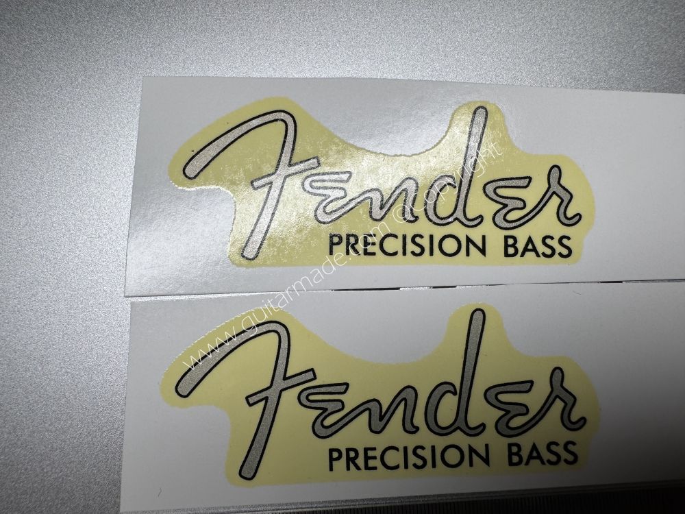 SHIP FROM CHINA !! RETRO FENDER PRECISION BASS Guitar Metallic ink Neck Headstock Decals Sticker 028