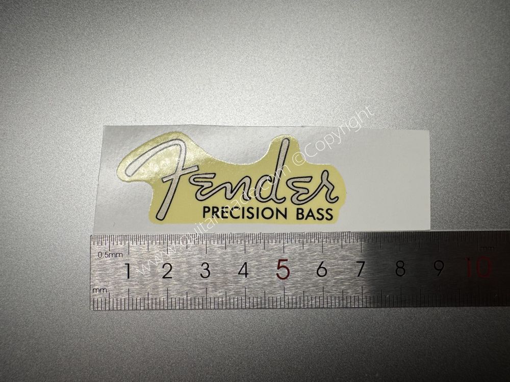 SHIP FROM CHINA !! RETRO FENDER PRECISION BASS Guitar Metallic ink Neck Headstock Decals Sticker 028