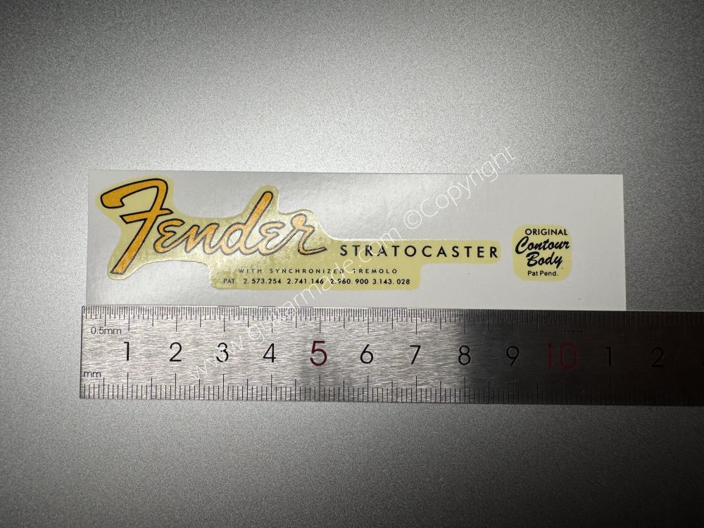 SHIP FROM CHINA !! RETRO FENDER STRATOCASTER BASS Guitar Metallic ink Neck Headstock Decals Sticker 028