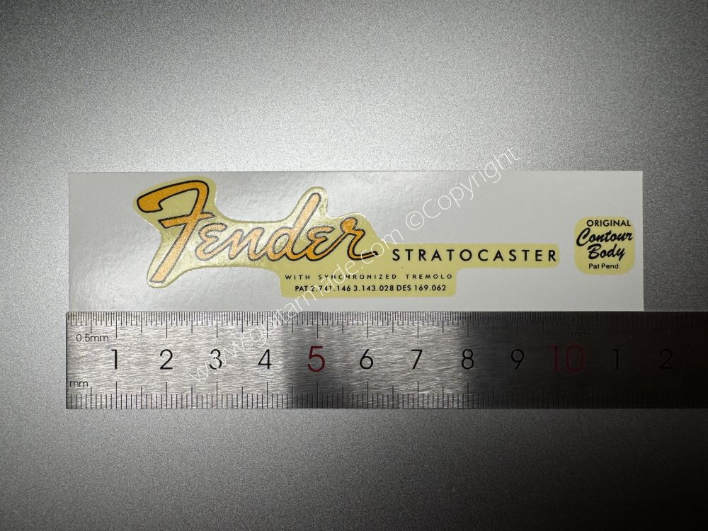 SHIP FROM CHINA !! RETRO FENDER STRATOCASTER BASS Guitar Metallic ink Neck Headstock Decals Sticker 062