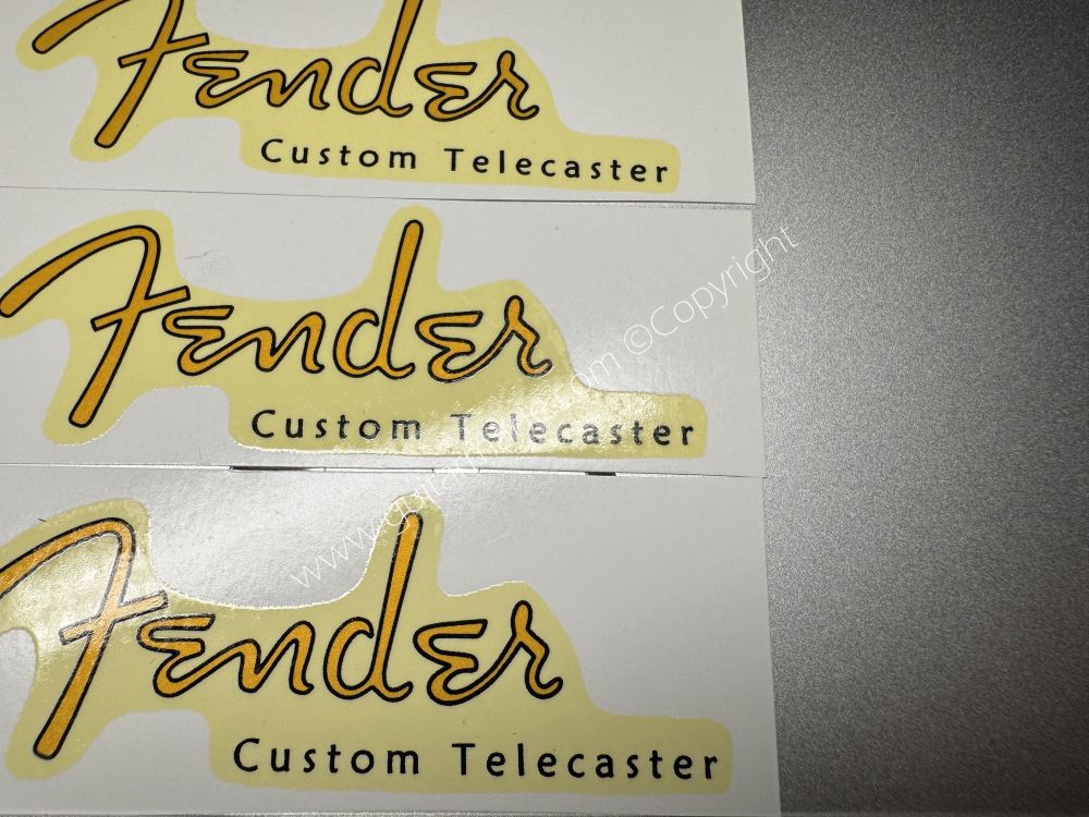 SHIP FROM CHINA !! RETRO FENDER CUSTOM TELECASTER BASS Guitar Metallic ink Neck Headstock Decals Sticker 028