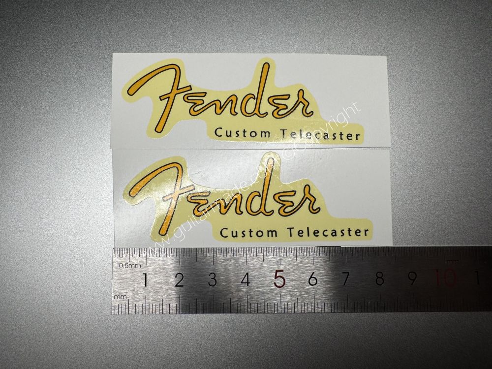 SHIP FROM CHINA !! RETRO FENDER CUSTOM TELECASTER BASS Guitar Metallic ink Neck Headstock Decals Sticker 028