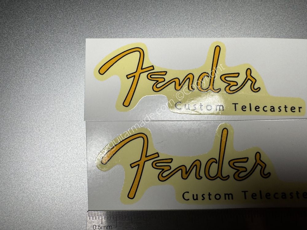 SHIP FROM CHINA !! RETRO FENDER CUSTOM TELECASTER BASS Guitar Metallic ink Neck Headstock Decals Sticker 028