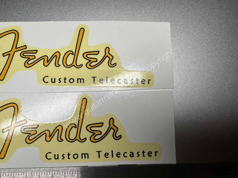 SHIP FROM CHINA !! RETRO FENDER CUSTOM TELECASTER BASS Guitar Metallic ink Neck Headstock Decals Sticker 028