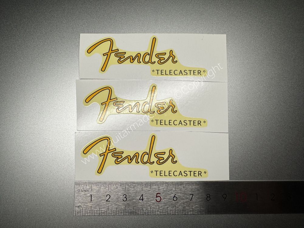 SHIP FROM CHINA !! RETRO FENDER TELECASTER BASS Guitar Metallic ink Neck Headstock Decals Sticker 028