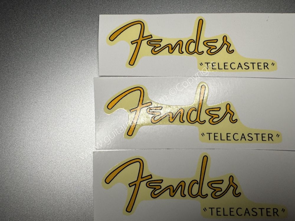 SHIP FROM CHINA !! RETRO FENDER TELECASTER BASS Guitar Metallic ink Neck Headstock Decals Sticker 028
