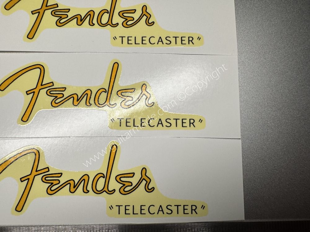 SHIP FROM CHINA !! RETRO FENDER TELECASTER BASS Guitar Metallic ink Neck Headstock Decals Sticker 028