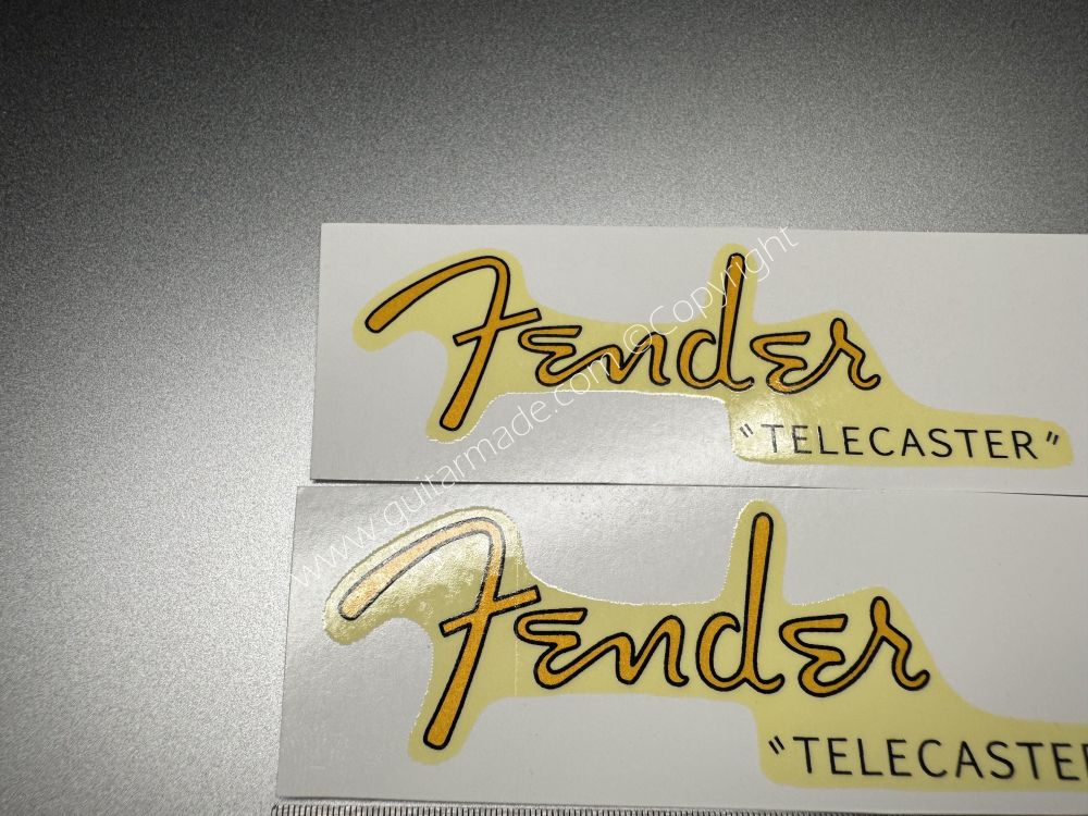 SHIP FROM CHINA !! RETRO FENDER TELECASTER BASS Guitar Metallic ink Neck Headstock Decals Sticker 028