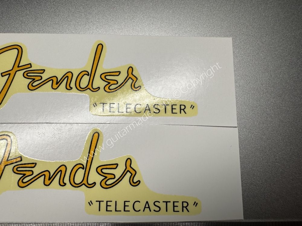 SHIP FROM CHINA !! RETRO FENDER TELECASTER BASS Guitar Metallic ink Neck Headstock Decals Sticker 028