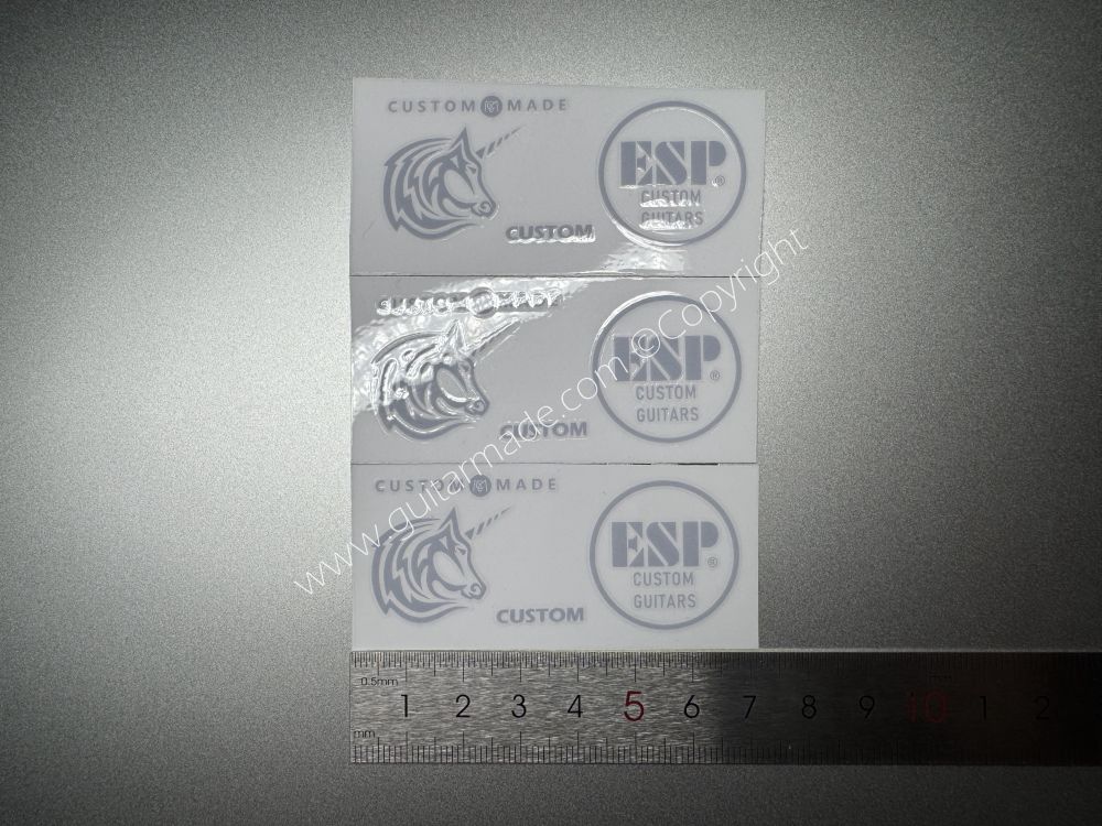 SHIP FROM CHINA !! GRAY ESP UNICORN CUSTOM GUITARS Guitar VINLY Neck Headstock Decals Sticker