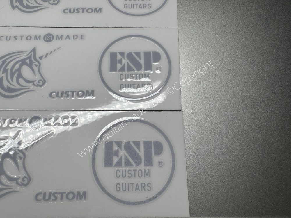 SHIP FROM CHINA !! GRAY ESP UNICORN CUSTOM GUITARS Guitar VINLY Neck Headstock Decals Sticker