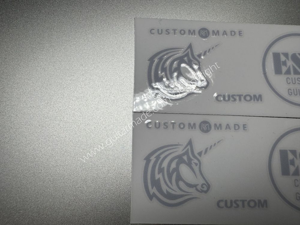 SHIP FROM CHINA !! GRAY ESP UNICORN CUSTOM GUITARS Guitar VINLY Neck Headstock Decals Sticker