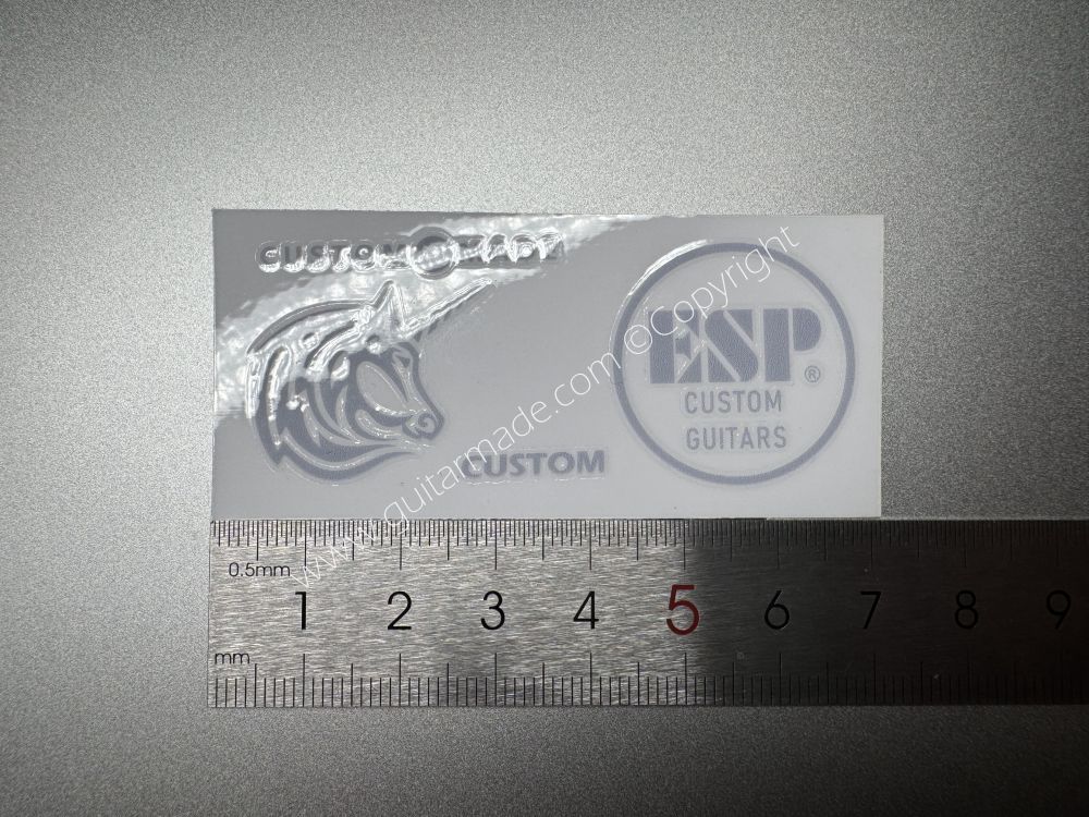 SHIP FROM CHINA !! GRAY ESP UNICORN CUSTOM GUITARS Guitar VINLY Neck Headstock Decals Sticker
