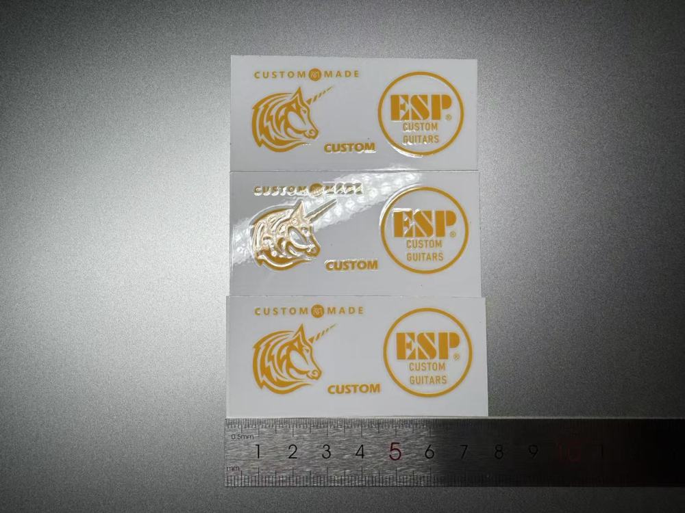 SHIP FROM CHINA !! YELLOW ESP UNICORN CUSTOM GUITARS Guitar VINLY Neck Headstock Decals Sticker